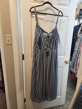 Torrid Blue and White Geometric Sundress, 3X
